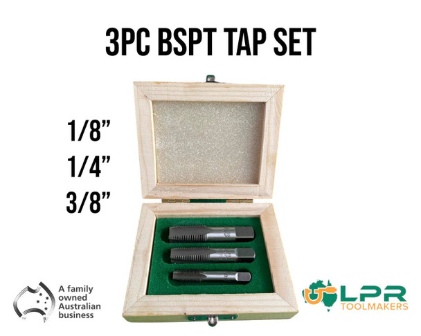 BSPT 3pc Tap Set - Boxed  [Sizes 1/8, 1/4 & 3/8" ] 
