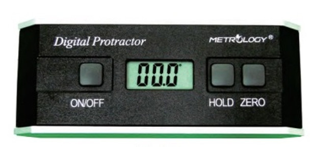 Digital Protractor (0-180deg) Metrology Calibrated Precision .01deg