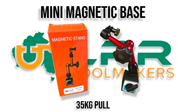 Mini Aprica Magnetic Base - Universal Type. Supplied by LPR Toolmakers an Australian family owned business that imports high quality Magnetic Bases. Shipped from Melbourne, Victoria.