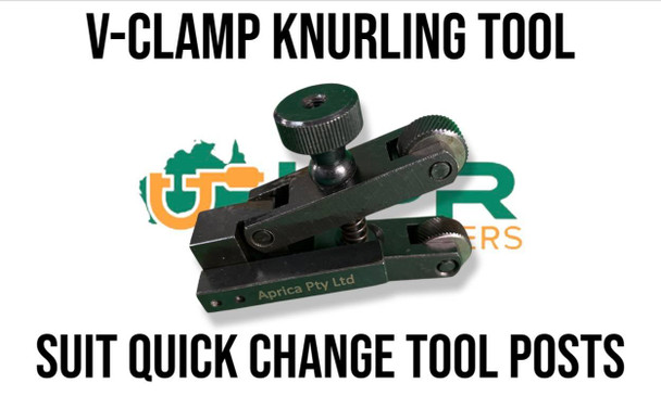 V Clamp Knurling Tool - Self Centering - Adjustable 5-20mm to suit Quick Change Toolposts. Supplied by LPR Toolmakers an Australian owned family business that imports quality Knurling tool holders. 