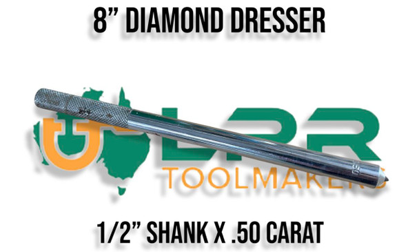 Diamond Dresser 8". 1/2" Shank .50 carat. Supplied by LPR Toolmakers an Australian family owned business that imports quality Diamond Dresser. Shipped from Melbourne, Victoria. 