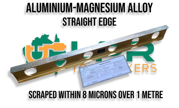 Straight Edge Precision Aluminium Magnesium Alloy 100cm long within 8Mu
