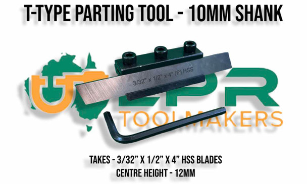10mm Shank Parting Off Tool - Australian Based Family Business/Importer of quality parting off Tooling. HSS Blades