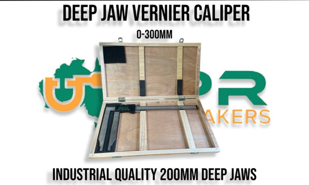 Deep Jaw Stainless Steel Digital Vernier - 300mm [200mm Deep Jaws] Industrial Quality. Shipped from Melbourne, Victoria.
