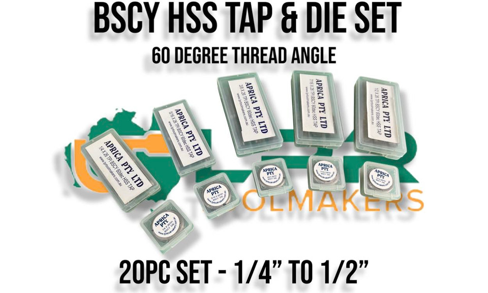 Cycle Thread (BSCY) 26TPI Tap Sets Sizes From 1/4" to 1" LPR Toolmakers