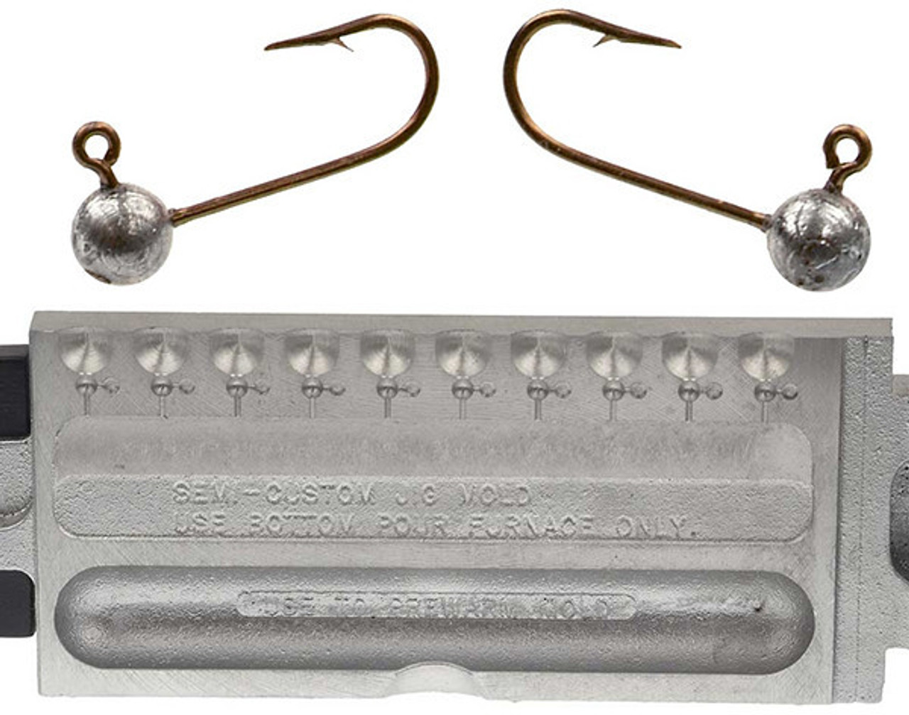 Fishing JigHead Mold Lead Jig Head Sinker Weights 8 cavity (1 - 8 G)