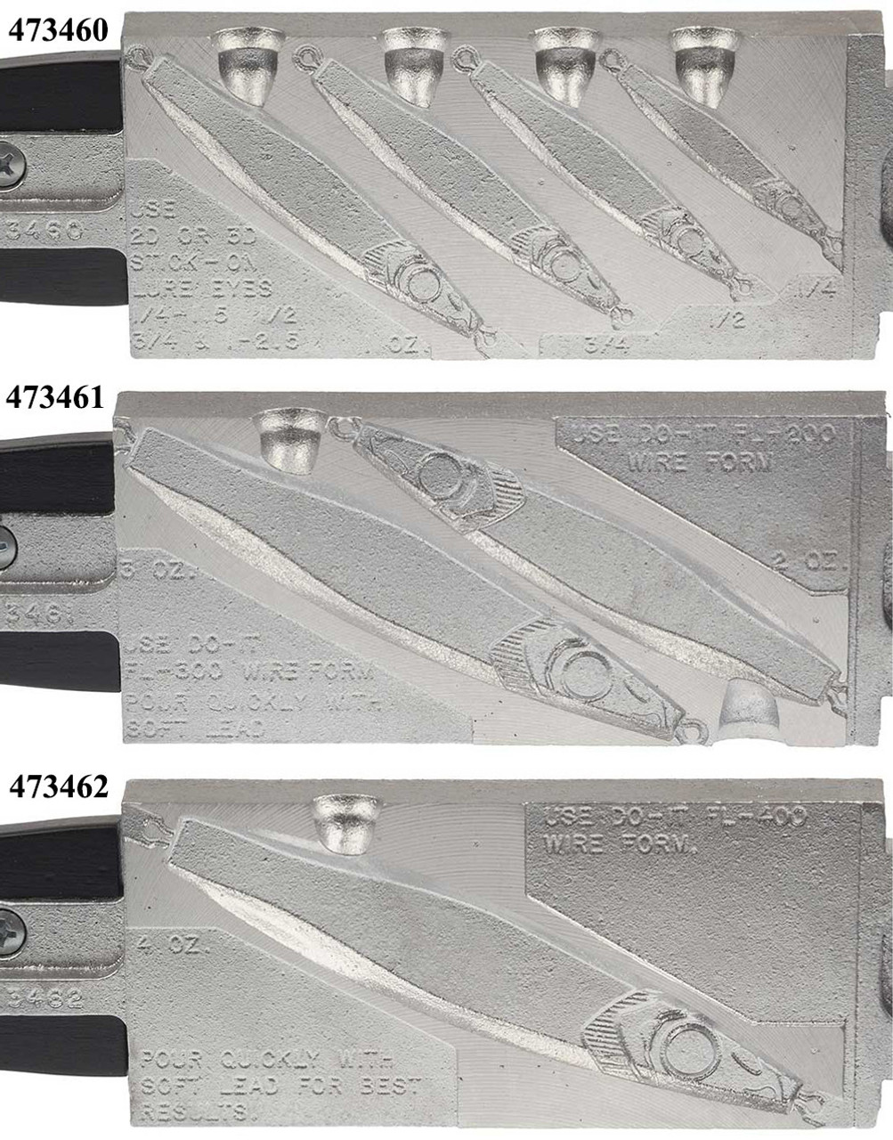 do-it Flutter Lure金型 - 1 / 4、1 / 2、3 / 4 ＆ 1 oz do-it Flutter Lure金型 \u2013 2 \u0026 3 oz