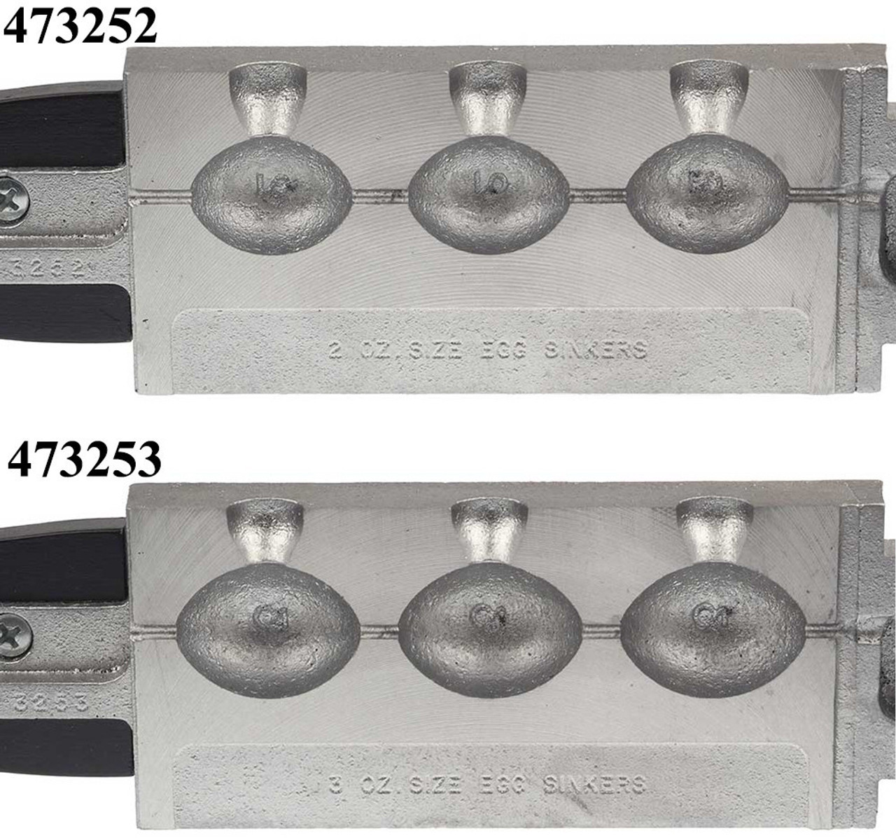 Mold Egg Sinker 6 Cavity 1 oz and 1-1-2 oz