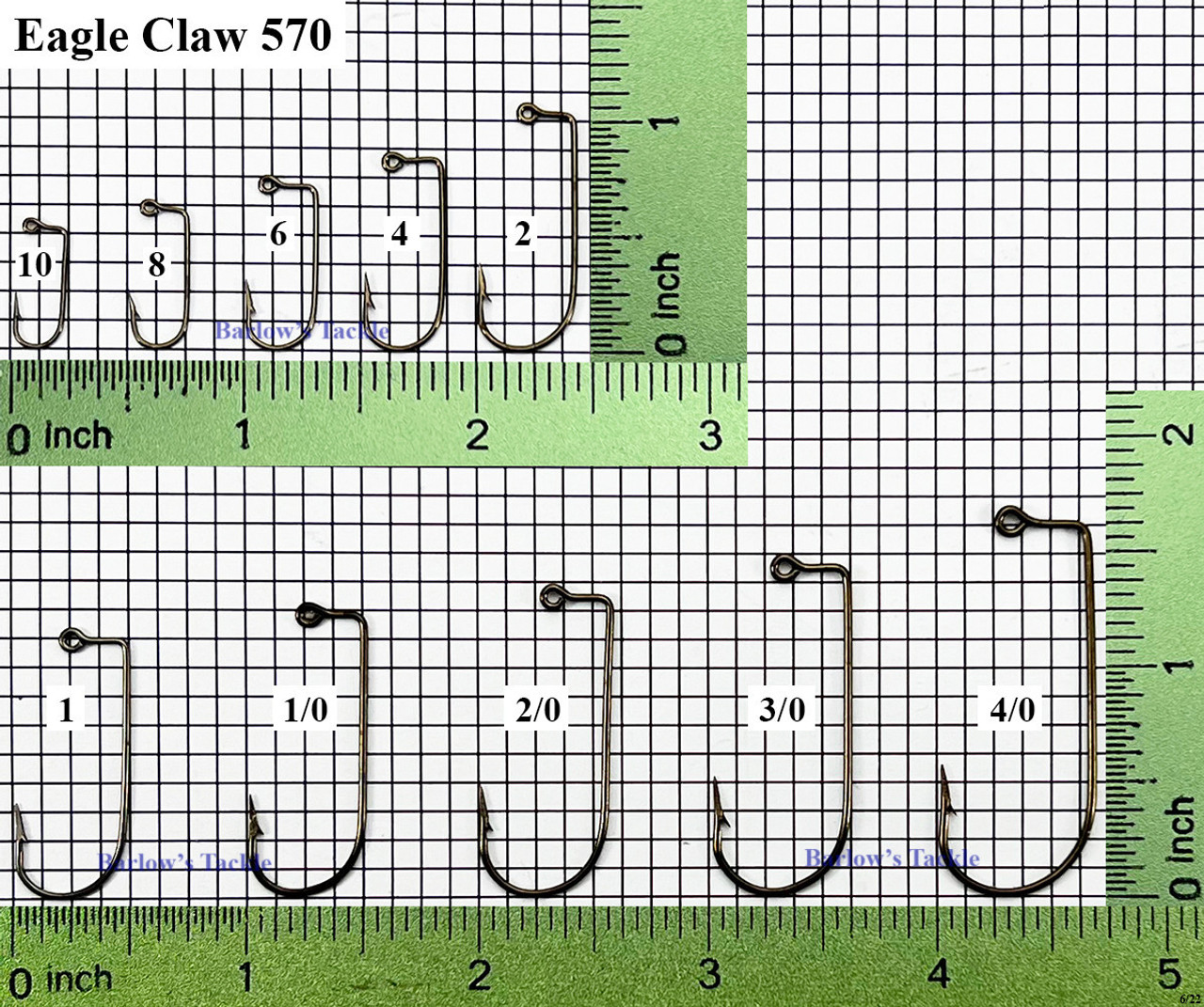  Eagle Claw 570 Bronze - 200 Pack (Size 1/0) : Sports & Outdoors