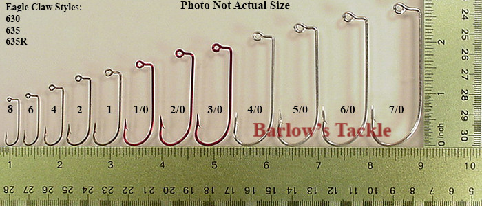 Eagle Claw 635 Jig Hook Sizes 4 7/0 Barlow's Tackle