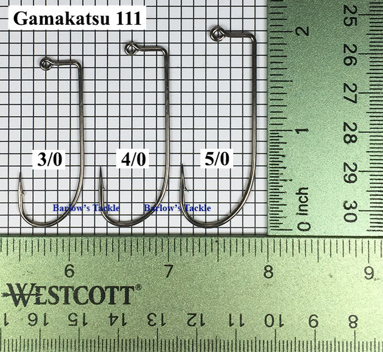 GAMAKATSU 114 90* ROUND BEND BLACK NICKEL JIG HOOK 25 PACK #1, 1/0