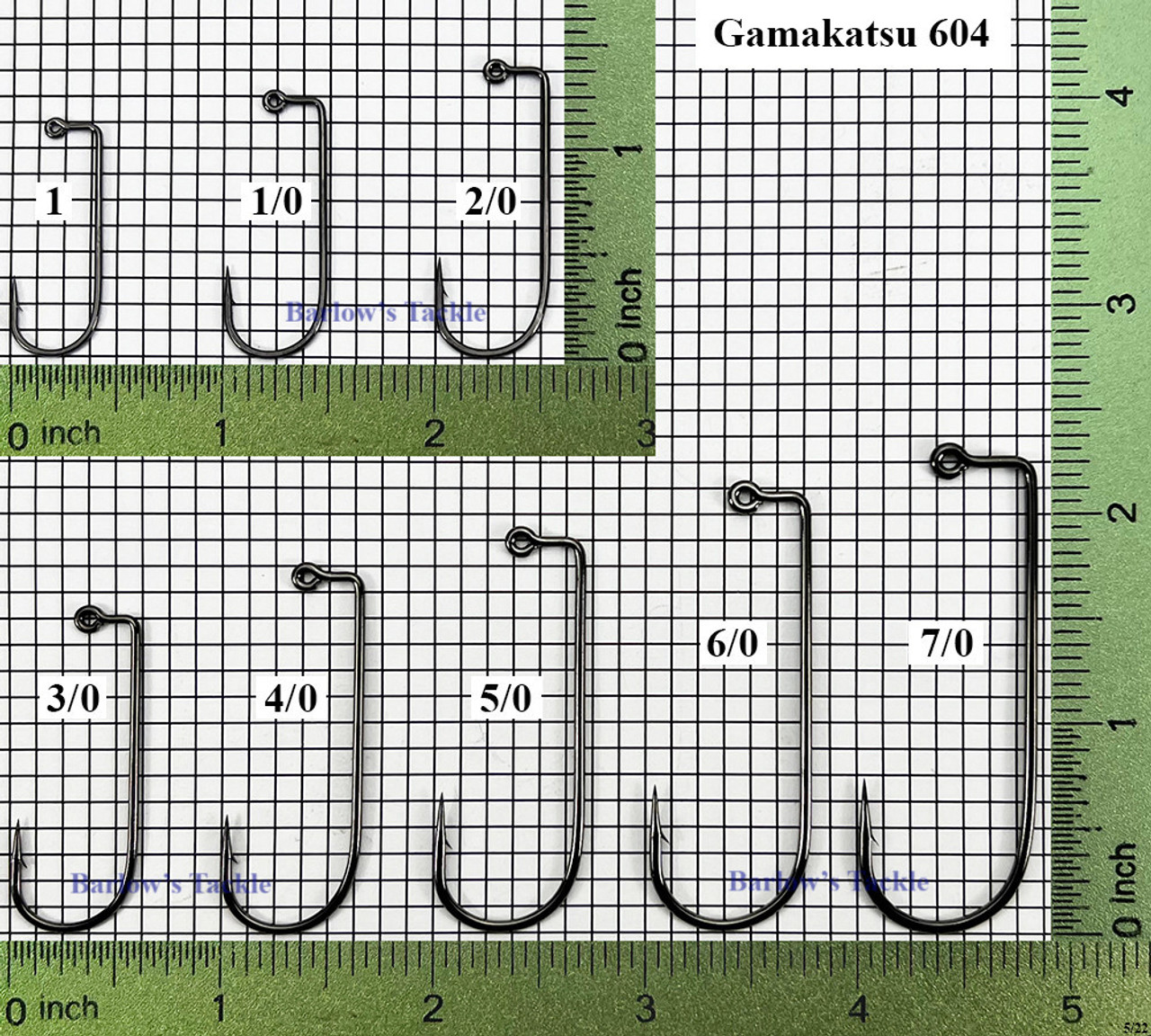 GAMAKATSU #604 Jig Hooks 90° Heavy Wire Round Bend 25-Pack #60414