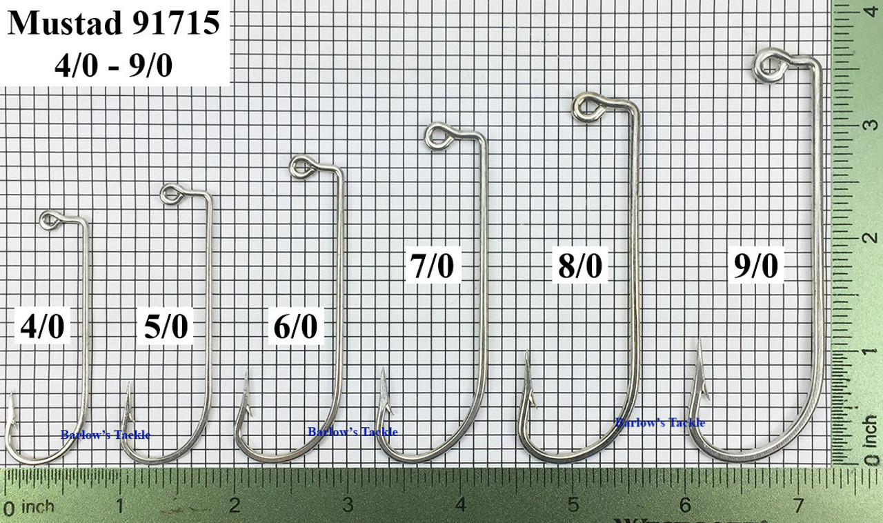 Mustad 91715 Jig Hook Sizes 1/0-9/0 - Barlow's Tackle