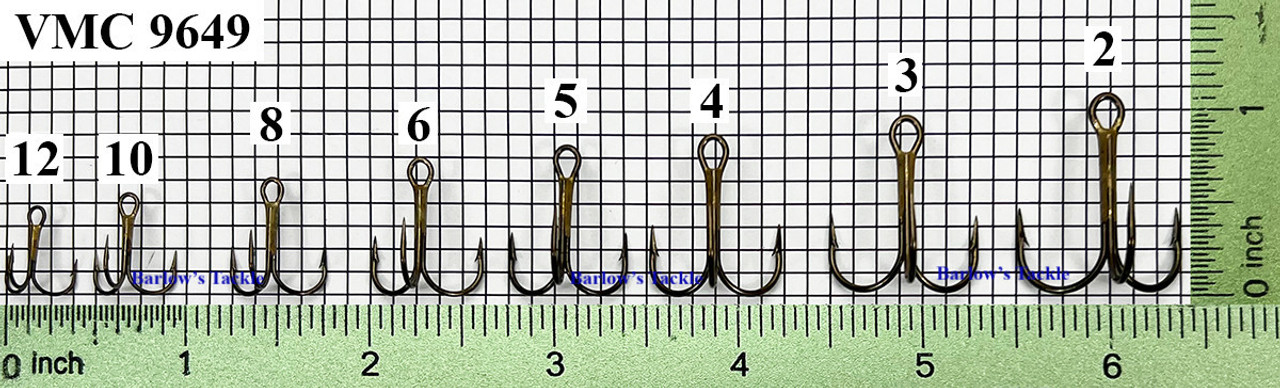 VMC 9651BN Treble Hooks Short Shank Sizes 8-2 - Barlow's Tackle