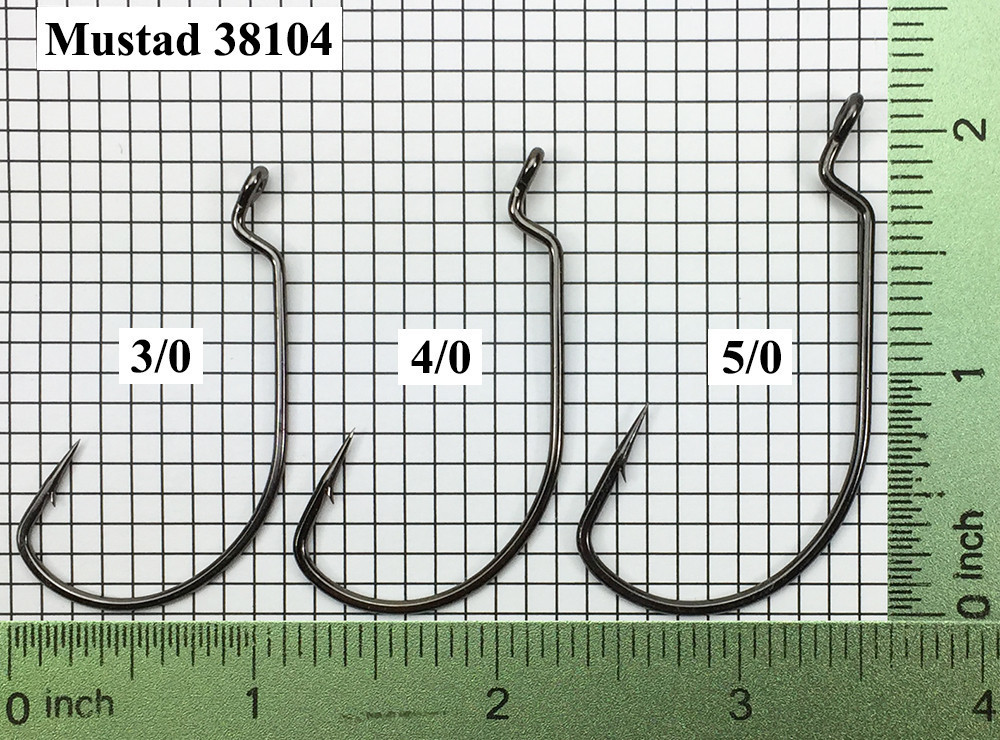 Mustad 38104NP-BN Worm Hook Sizes 2/0-6/0 - Barlow's Tackle