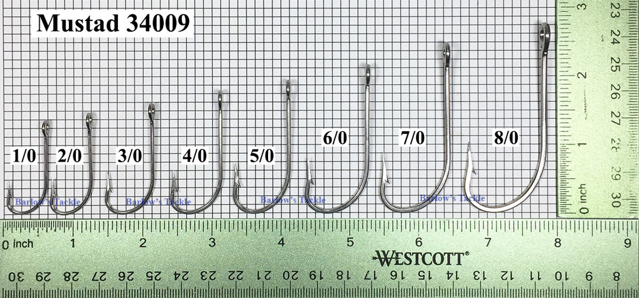 Mustad 34009-SS Trotline Hooks Stainless Steel Sizes 1/0 - 8/0 - Barlow's  Tackle