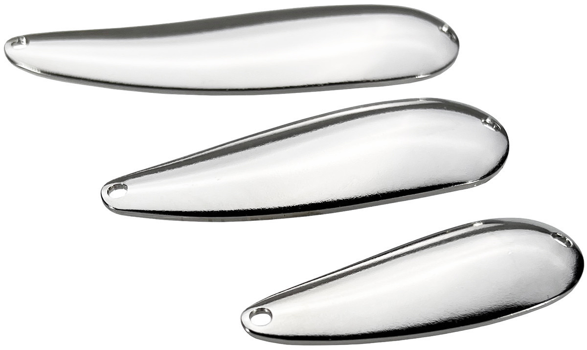 Walleye Candy 1 3/4" & 1 3/8" Nickel Casting Spoon Blanks - Smooth Hammered Finish