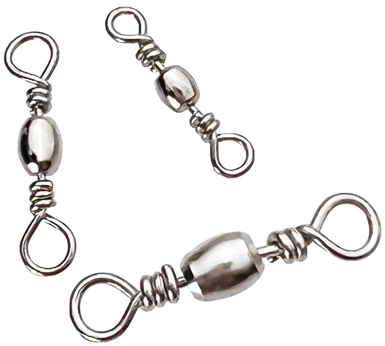 1000 pcs] Bulk Nickel Plated Barrel Swivel With Safety Snap