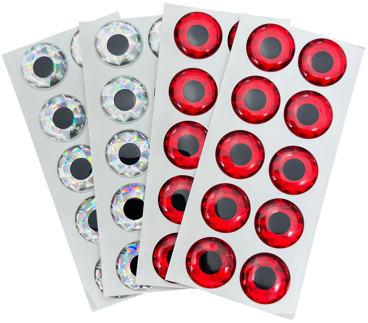 Chrome 3-D Eyes Adhesive Lure Eyes - 1/4 - Barlow's Tackle