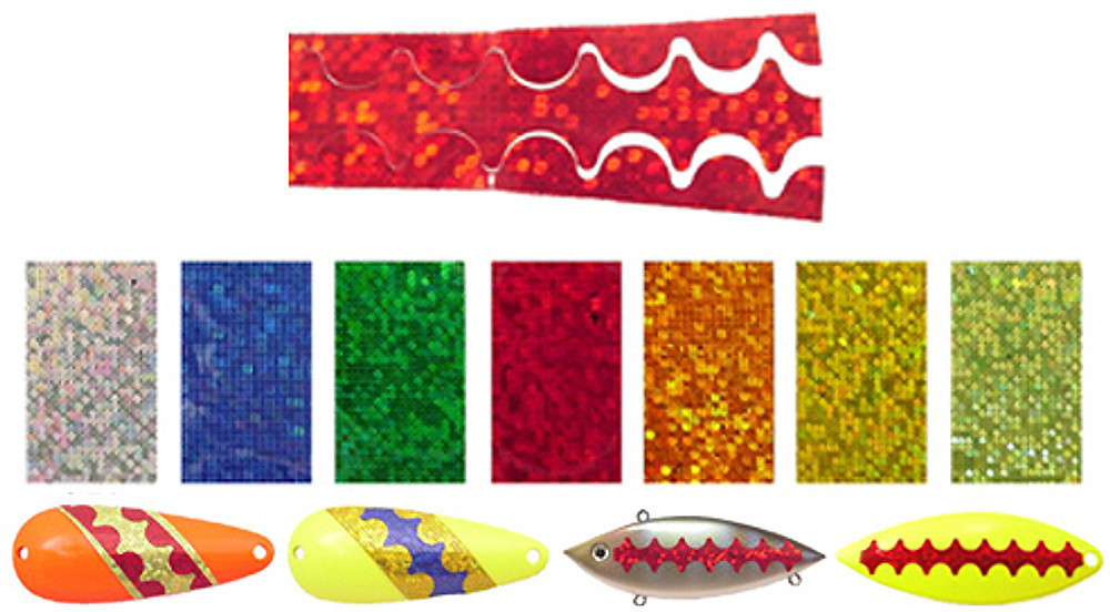 bass pro mylar tape for lures Fishing Reflective Fish Scales Sticker Holographic Adhesive Film Flash Lure Tape Fishing Lure Making DIY Crafts Tool : Sports & Outdoors pull tabs for quick and easy opening Holographic Tape for Spoons and