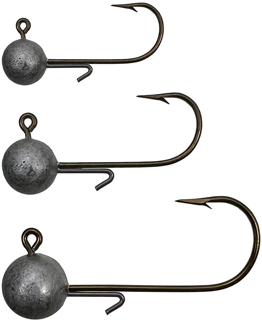 NEW 1/8 OZ ROUND JIG HEADS WITH WIRE KEEPER , 2/0 HOOKS , 20 PC