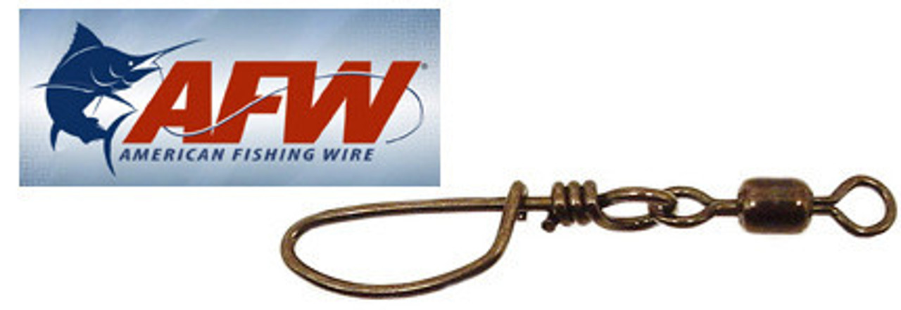 American Fishing Wire Brass Coastlock Snap Swivels (Black/100 Pound Test