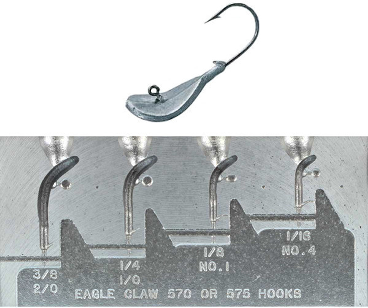 1000 - #10 Eagle Claw 570 Bronze Jig Hooks for Molds