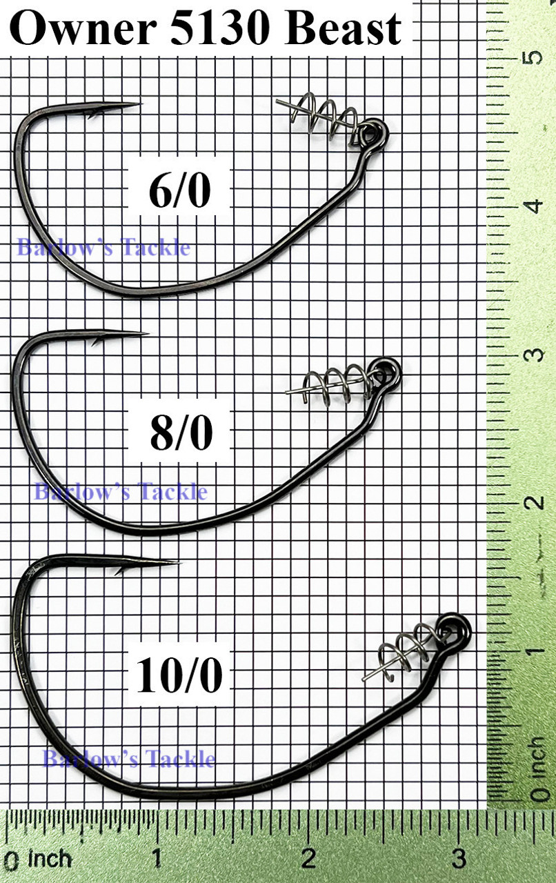 Owner Fish Hooks 5130 BEAST Worm Hook Sizes 6/0, 8/0 & 10/0 - Barlow's  Tackle