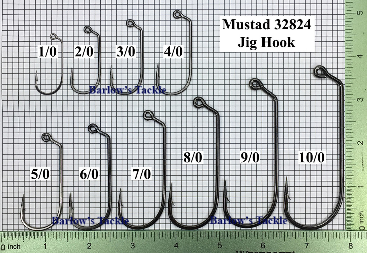 Mustad 32824 NP-BN 2X Jig Hook Sizes 1/0-10/0 - Barlow's Tackle