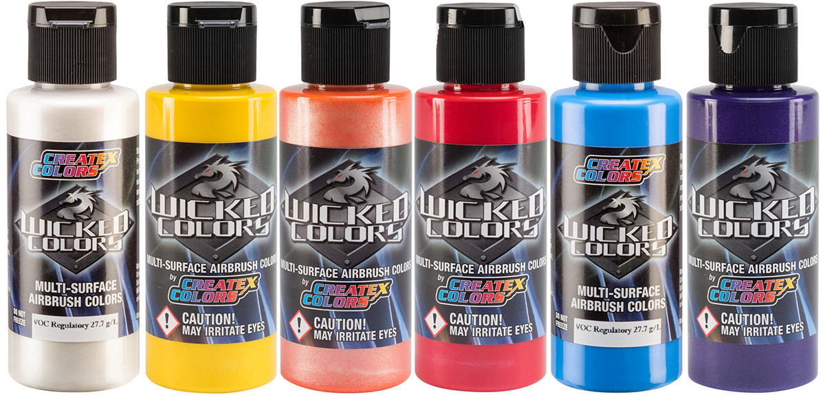 Createx Airbrush Wicked Essential Pearl 6 Paint Set Barlow's Tackle