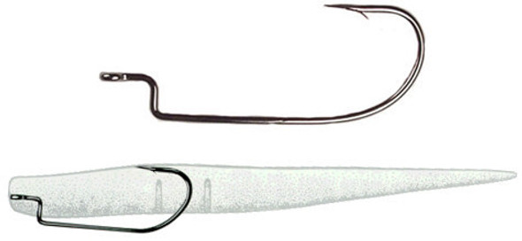  Owner 5101-111 Offest Shank Worm Hook Black Chrome 1/0 : Fishing  Hooks : Sports & Outdoors