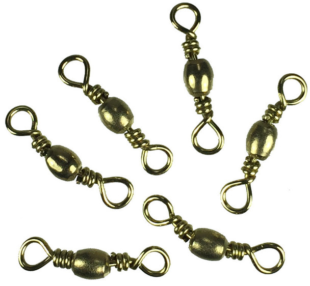 Bulk Barrel Swivels Brass Sizes 12, 10, 7 Barlow's Tackle