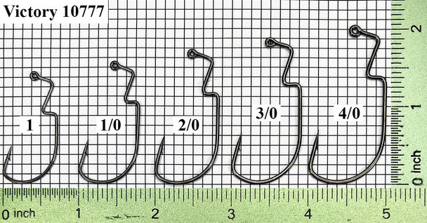 Victory Hooks 10777 EWG Jig Hooks - Black Nickel, Extra Wide Gap, Endura Needle Point (Multiple Sizes & Packs)
