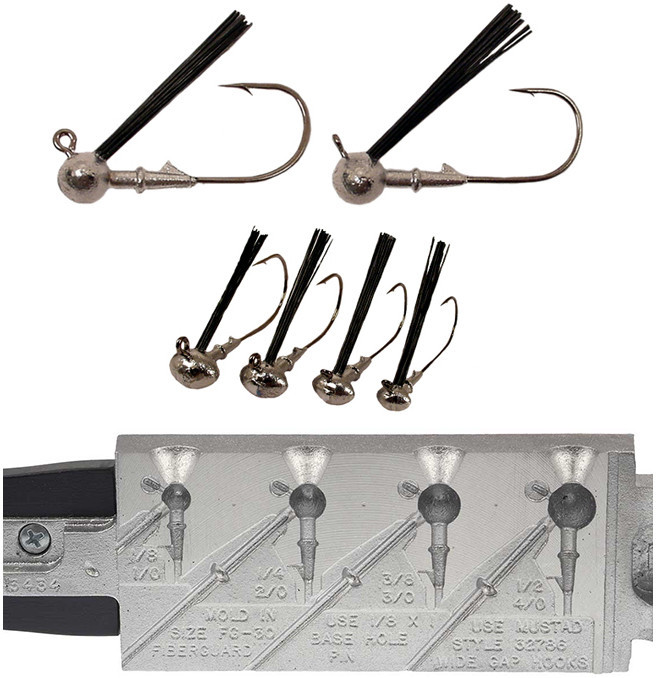 Do-It Molds Do-It Football Weedless Jig Mold Mixed Hook Model Do-It Molds Do-It Football Weedless Jig Mold Mixed Hook Model