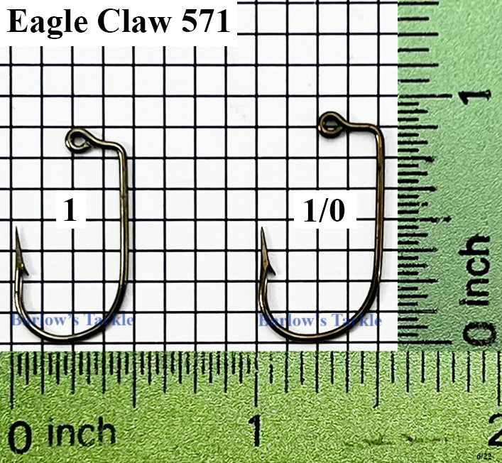 Eagle Claw Jig Hooks Style 571 Sizes 1 & 1/0 Barlow's Tackle