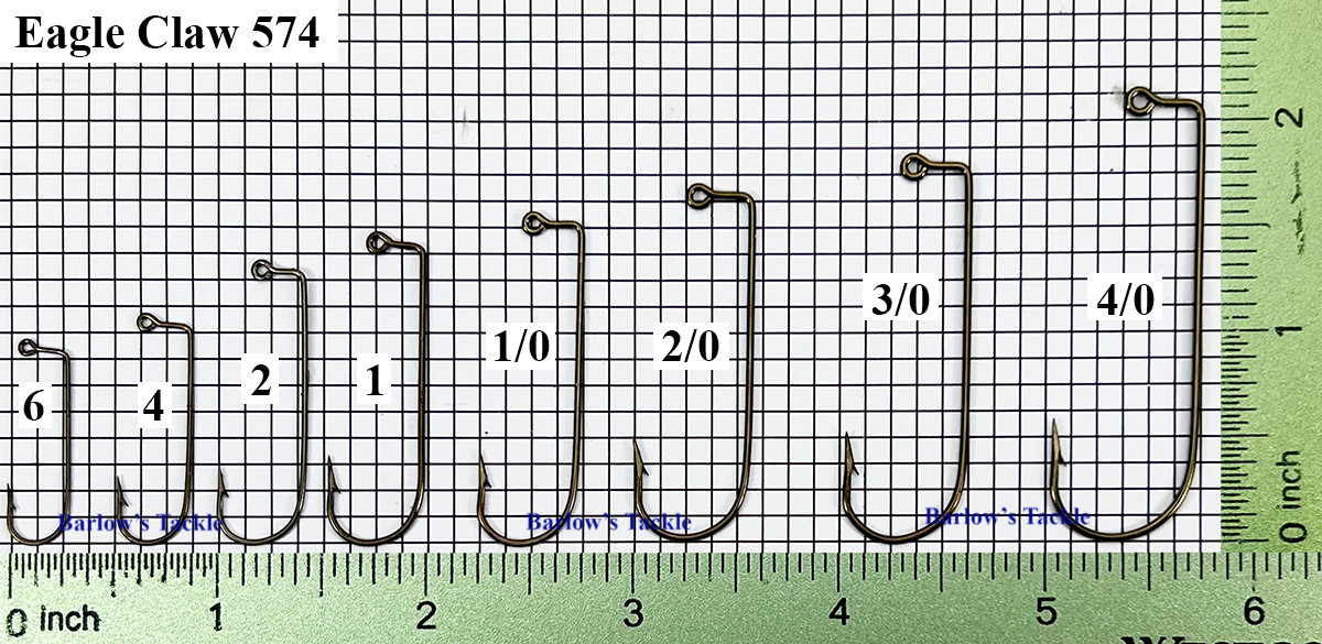 Eagle Claw Hooks Eagle Claw 574 Jig Hooks Sizes 6 - 4/0