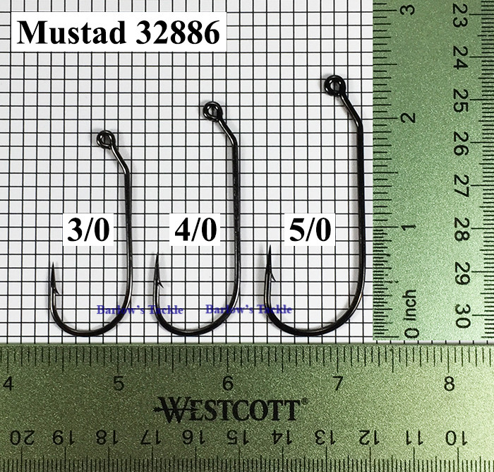  Mustad 32886NP-BN Jig Hook  Sizes 3/0-5/0