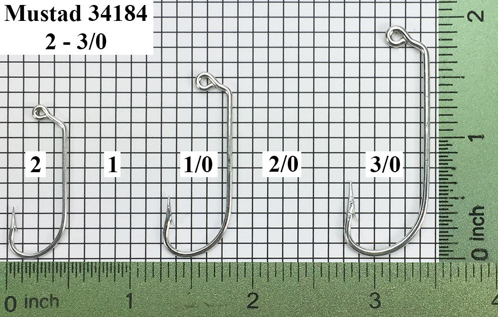 Mustad 34184 Jig Hook Sizes 2-8/0  Mustad 34184 Jig Hook Sizes 2-8/0