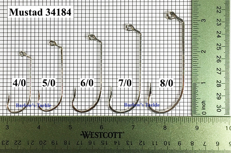 Mustad 34184 Jig Hook Sizes 2-8/0  Mustad 34184 Jig Hook Sizes 2-8/0