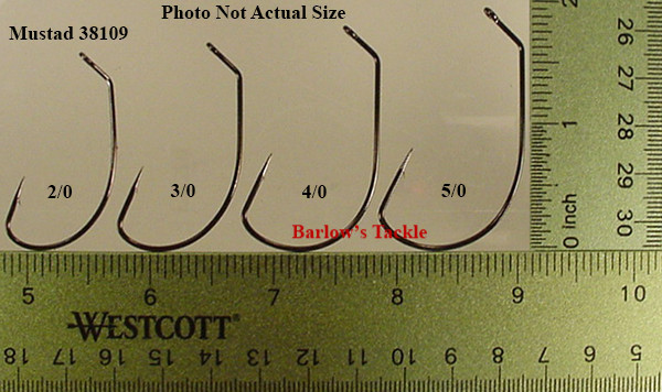 Mustad 38109NP-BN Jig Hooks  Sizes 2/0 - 5/0  Mustad 38109NP-BN Jig Hooks  Sizes 2/0 - 5/0