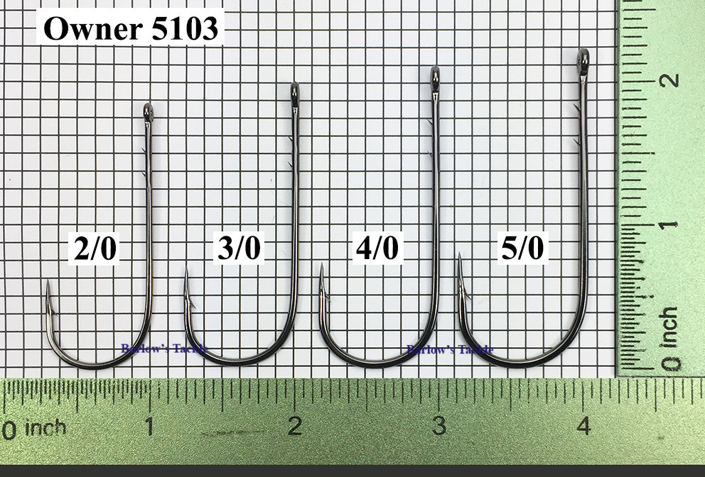 Owner Fish Hooks 5103  Worm Hook Sizes 2/0 - 5/0  Owner Fish Hooks 5103  Worm Hook Sizes 2/0 - 5/0