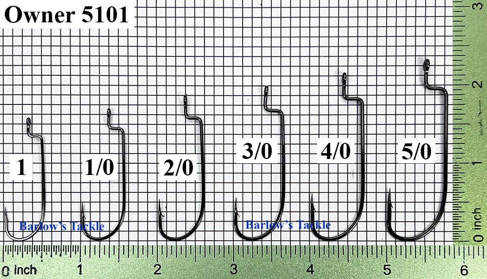  Owner Fish Hooks 5101  Worm Hook Sizes 1 - 5/0