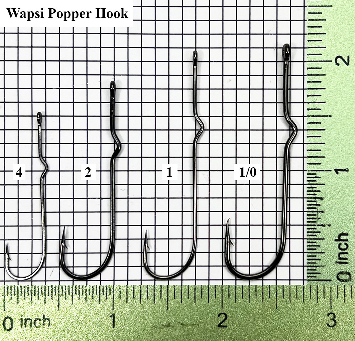  Wapsi Popper Hooks Sizes 4-2/0