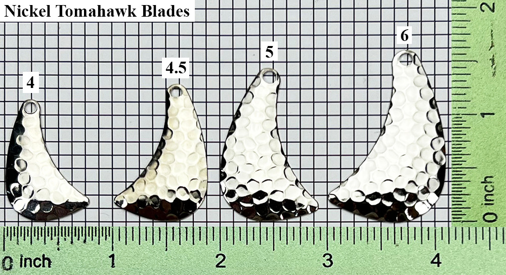 Nickel Tomahawk Blades Hammered Finish Sizes 4 - 6  Nickel Tomahawk Blades Hammered Finish Sizes 4 - 6