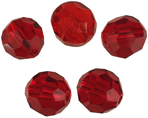  Beads - Faceted Red Glass