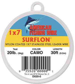 AFW HI SEAS Surflon 7 Strand Leader Wire Camo AFW HI SEAS Surflon 7 Strand Leader Wire Camo