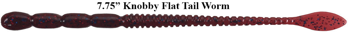 Barlows Knobby Flat Tail Worm Mold - 7.75"