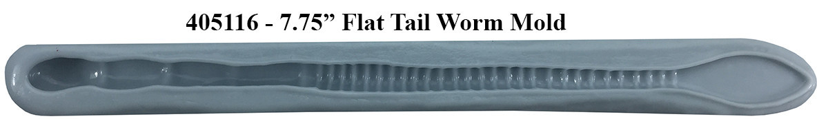 Barlows Knobby Flat Tail Worm Mold - 7.75"