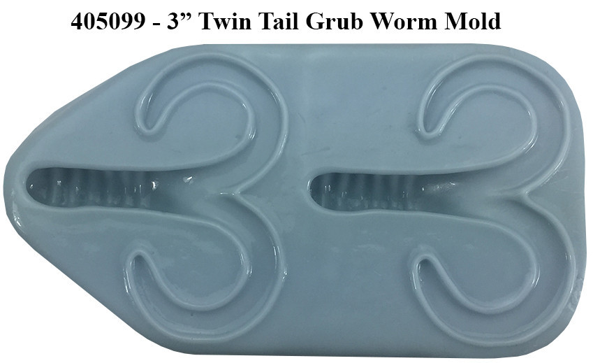 Barlows Twin Tail Grub Mold - 2, 3, 4, & 4.5"