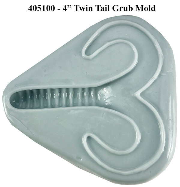 Barlows Twin Tail Grub Mold - 2, 3, 4, & 4.5"